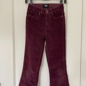 PAIGE High Rise Bell Canyon Flare Pants - Midnight Plum Corduroy